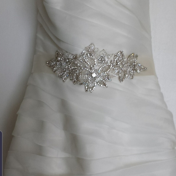 Mermaid Sweetheart Ivory Silver Bridal Dress - Picture 4 of 6